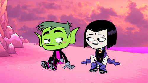Beast Booy and Raven in the episode 'BBRAE - Part 1' from 'Teen Titans Go' (DC Kids)