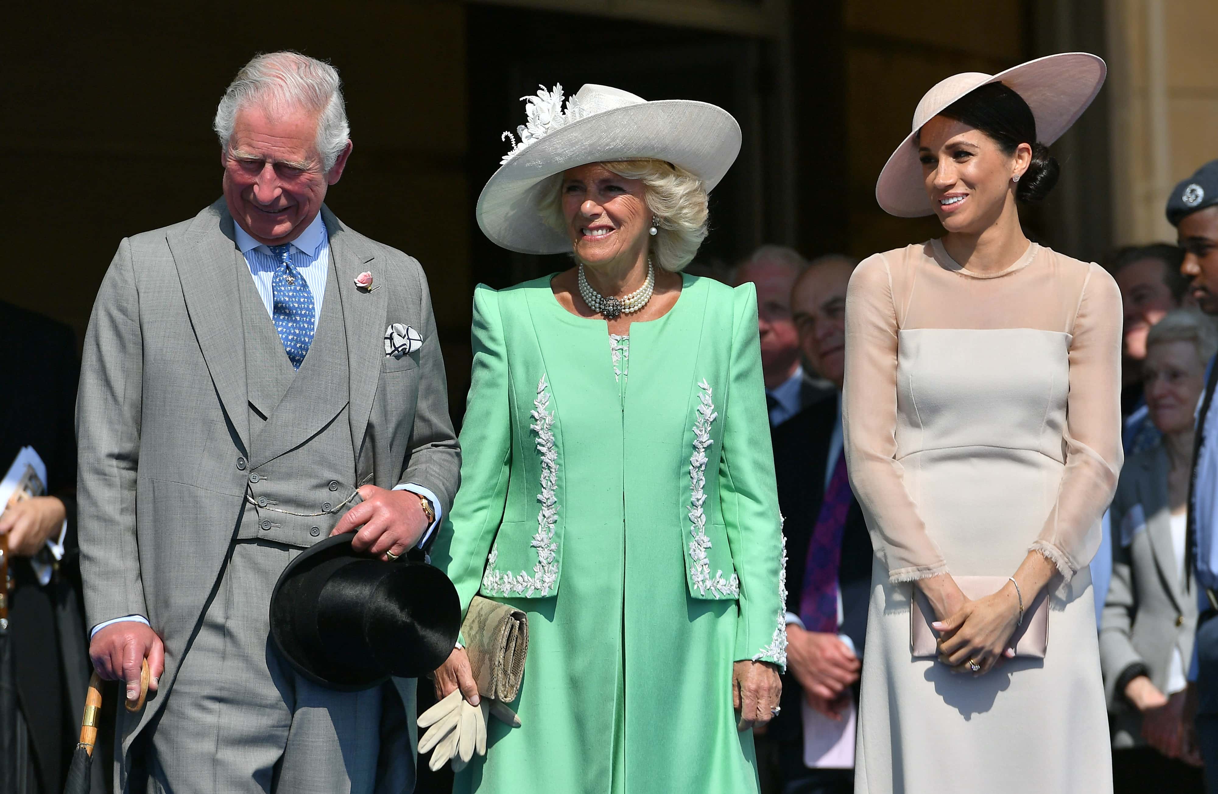 Prince Charles, Prince of Wales, Camilla, Duchess of Cornwall and Meghan, Duchess of Sussex attend The Prince of Wales' 70th Birthday Patronage Celebration held at Buckingham Palace on May 22, 2018 in London, England.