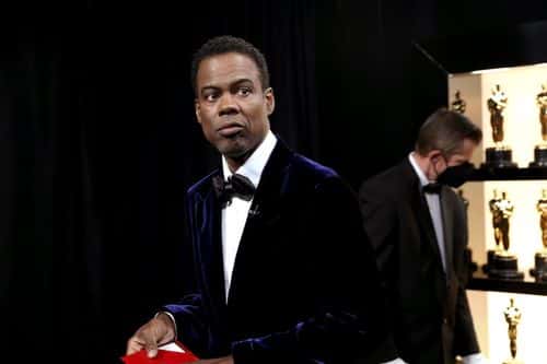 In this handout photo provided by A.M.P.A.S.,  Chris Rock is seen backstage during the 94th Annual Academy Awards at Dolby Theatre on March 27, 2022 in Hollywood, California.