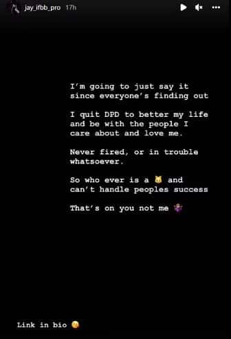 Zielinski's Instagram story on why she quit her job ( Instagram)
