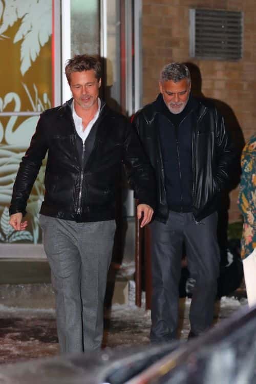 Pitt and Clooney spotted together on the sets of 'Wolves.' (Backgrid)