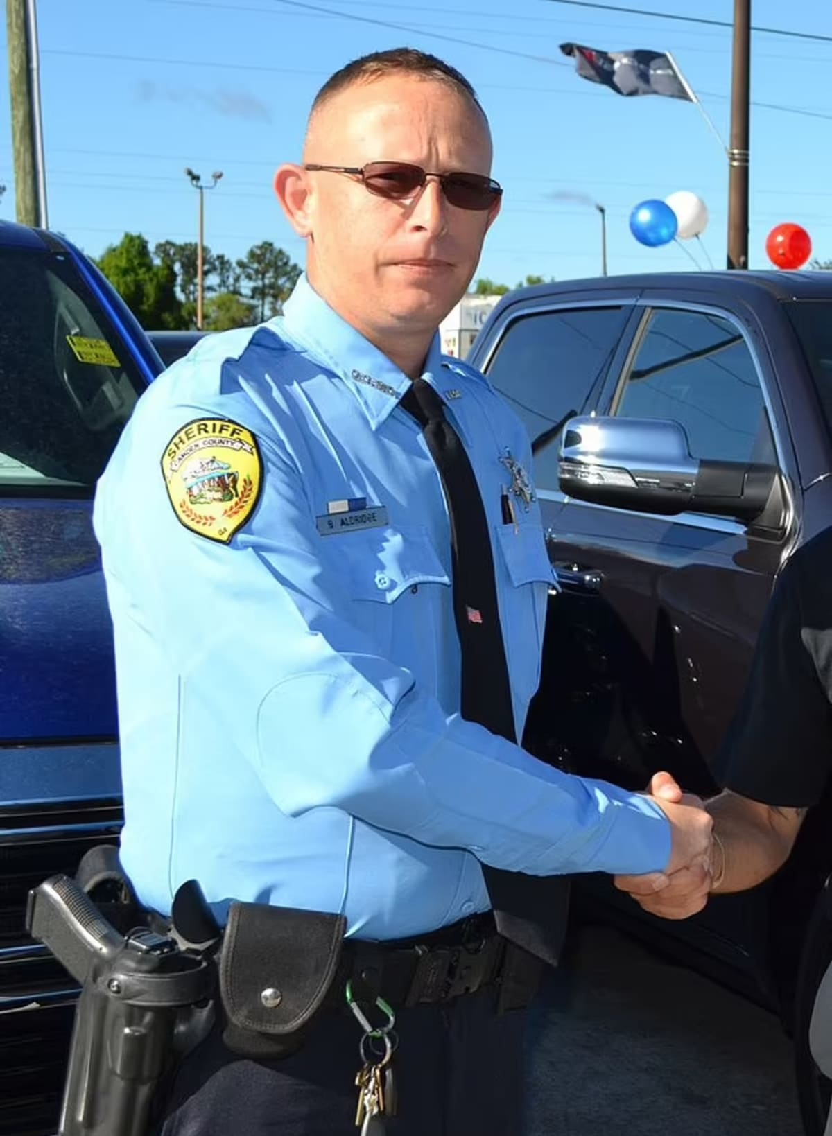 Buck Aldridge fatally shot unarmed man Leonard Cure during a traffic stop near the Georgia state line on Monday after Cure refused to submit to arrest and the two got into a fight (FB)