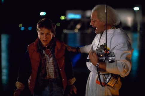 Michael J. Fox and Christopher Lloyd in 'Back to the Future' (IMDb)
