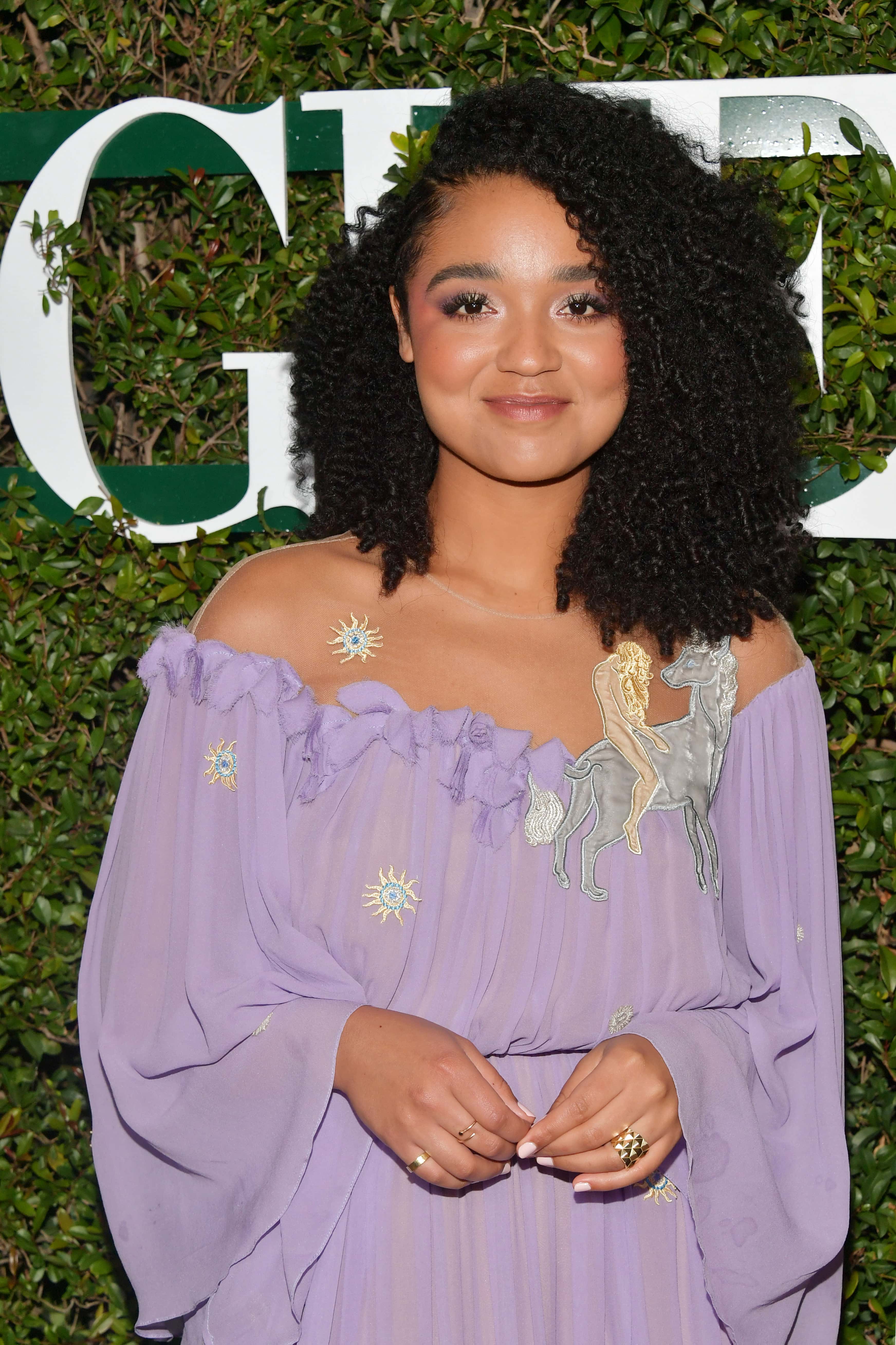 Aisha Dee attends Teen Vogue's 2019 Young Hollywood Party Presented By Snap at Los Angeles Theatre on February 15, 2019 in Los Angeles, California.