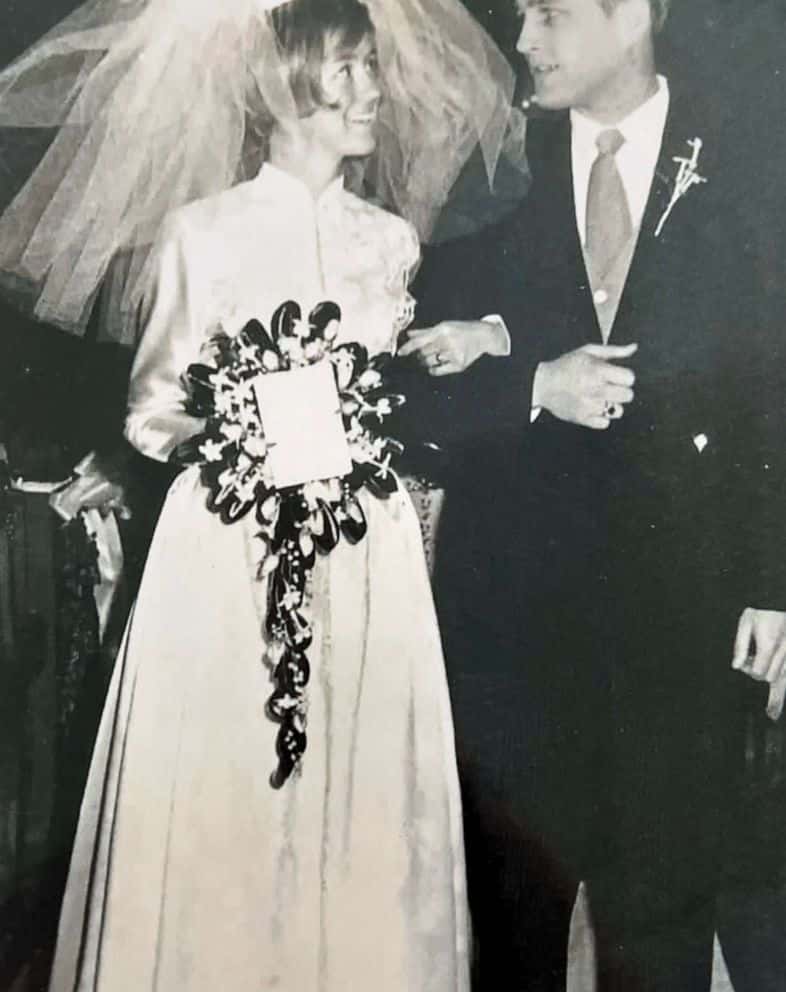 Sharon Larson wore her eldest sister's wedding dress when she married John Frank on May 17, 1969. (Good Morning America)