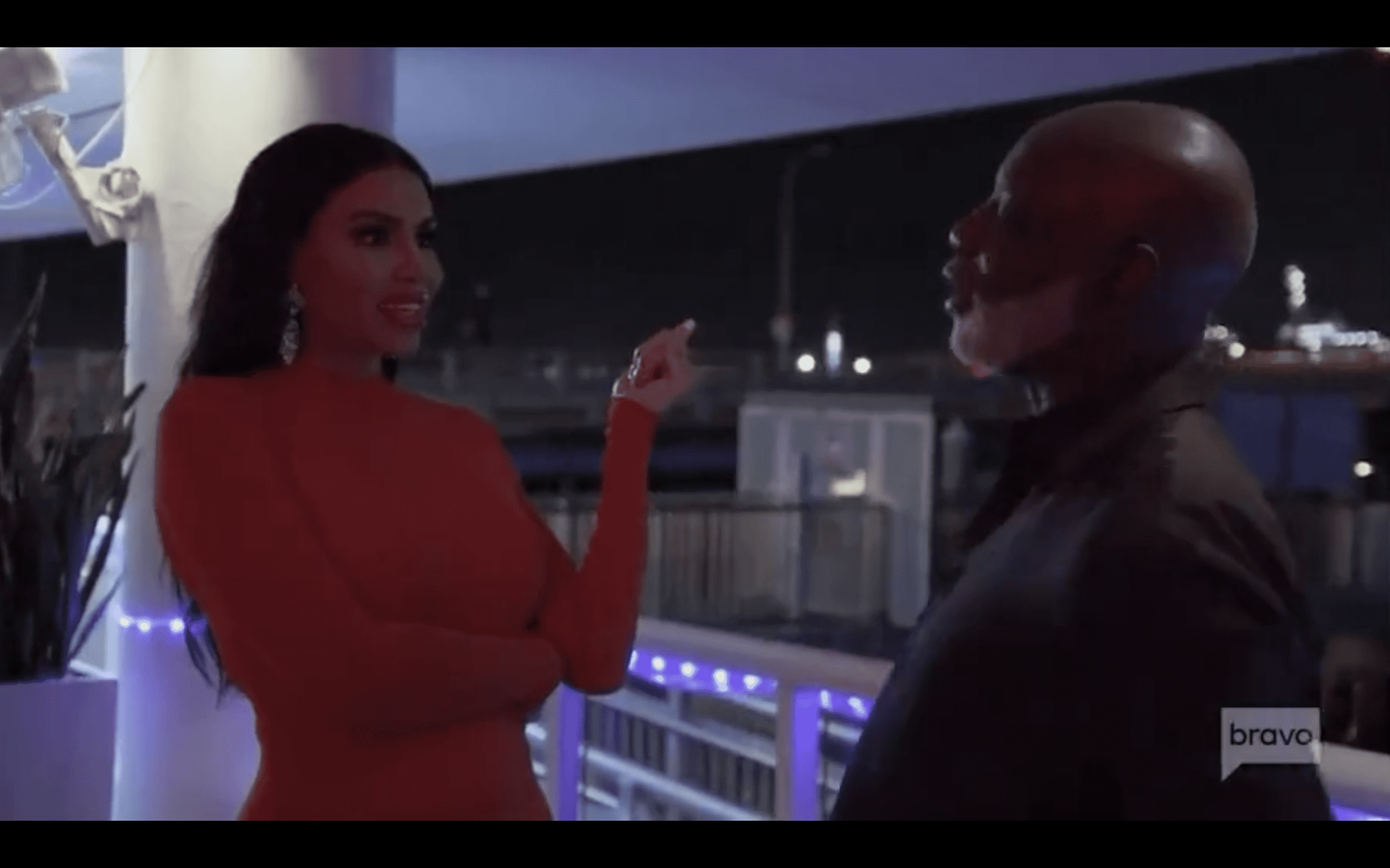 Mia Thornton in a still with Peter Thomas on 'RHOP' (Bravo)