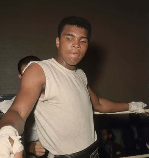 American boxer Cassius Clay, later Muhammad Ali, in the ring.