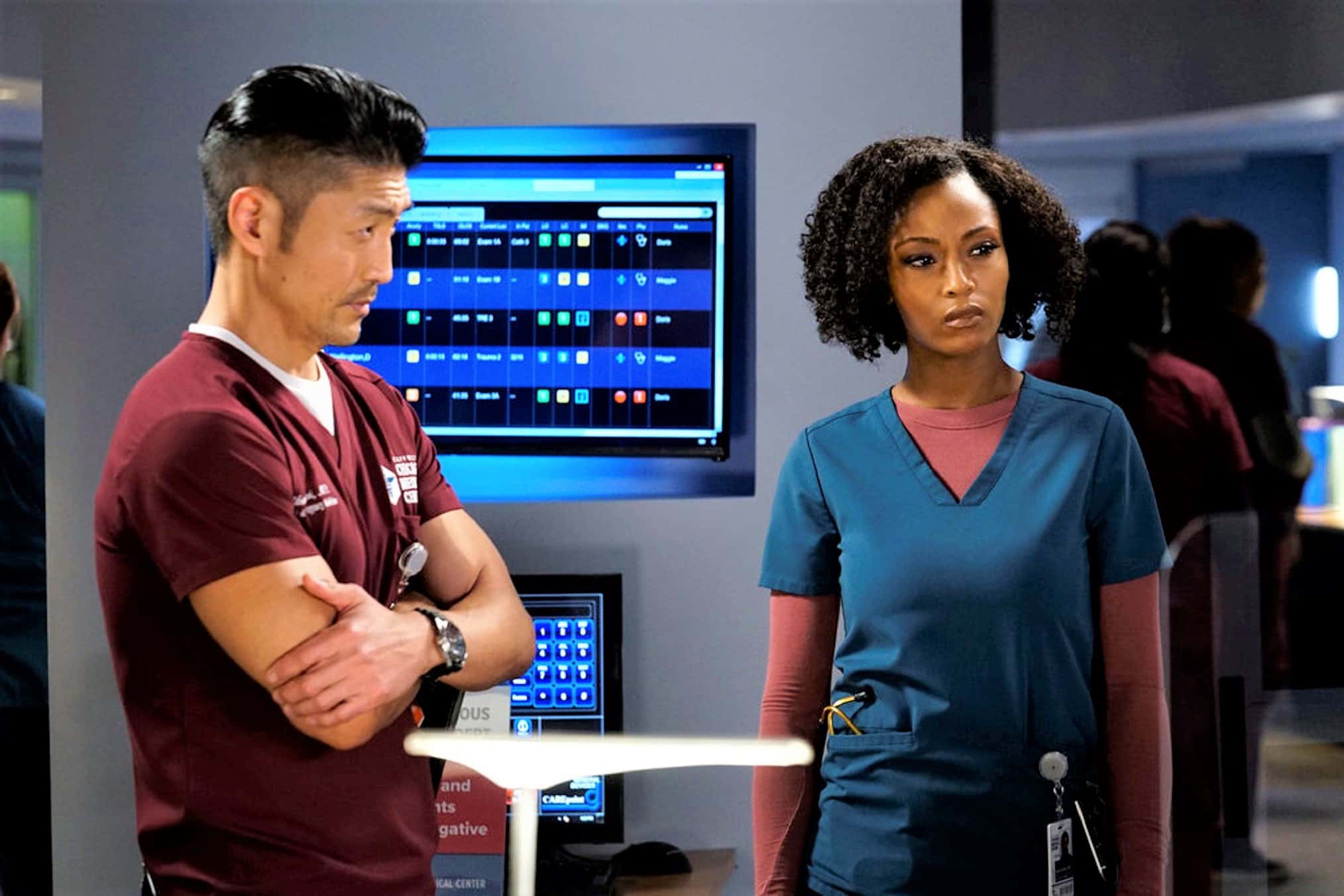 Brian Tee (Dr. Ethan Choi) and YaYa DaCosta (April DaCosta) in 'Chicago Med' (NBC)