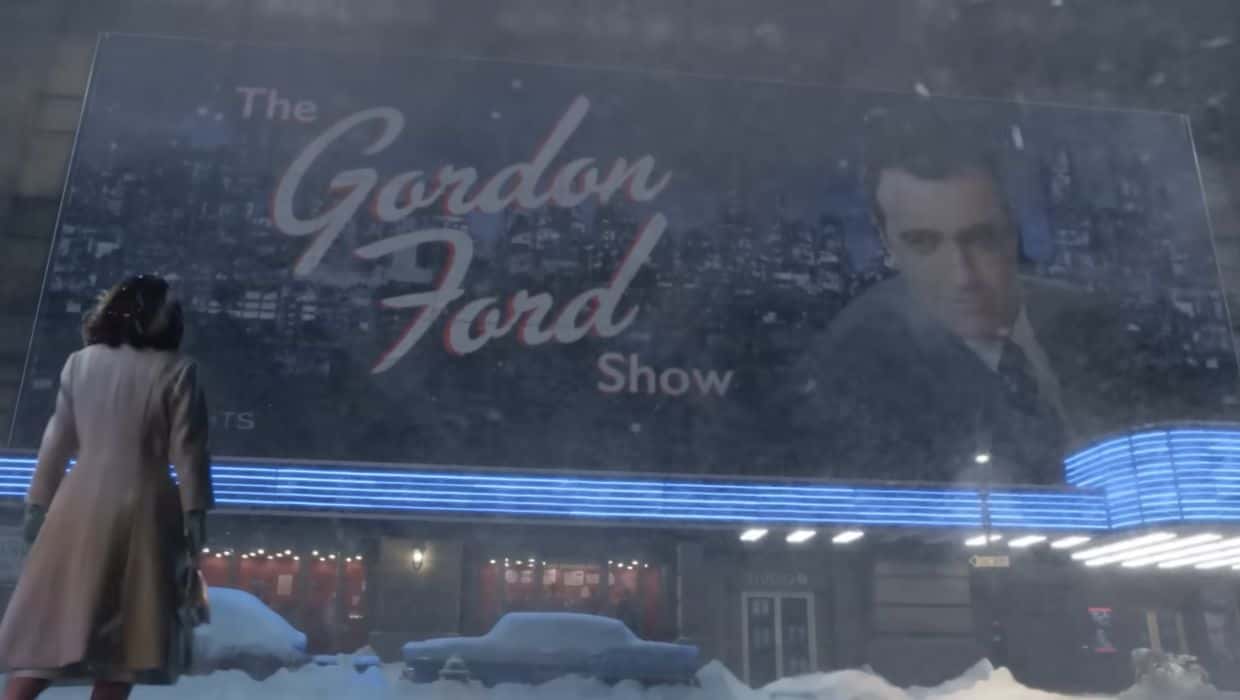 Rachel Brosnahan as Miriam 'Midge' Maisel and Reid Scott as Gordon Ford in 'The Marvelous Mrs. Maisel' (YouTube/ Prime Video)