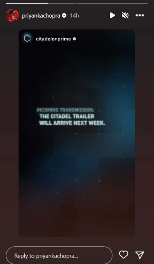 Priyanka Chopra Jonas' 'Citadel' to premiere its trailer next week (Instagram/@priyankachopra)