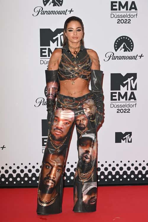Noa Kirel attends the red carpet during the MTV Europe Music Awards 2022 held at PSD Bank Dome on November 13, 2022 in Duesseldorf, Germany.
