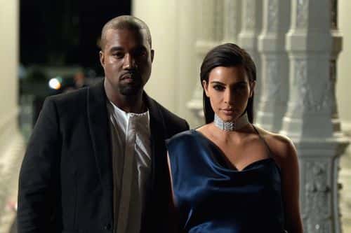 Recording artist Kanye West (L) and TV personality Kim Kardashian attend the 2014 LACMA Art + Film Gala honoring Barbara Kruger and Quentin Tarantino presented by Gucci at LACMA on November 1, 2014 in Los Angeles, California.
