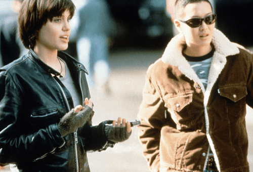 Angelina Jolie and Jenny Shimizu first met on the sets of 'Foxfire'. (IMDb/Foxfire)