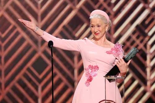 Helen Mirren accepts the Screen Actors Guild Life Achievement Award onstage during the 28th Annual Screen Actors&nbsp;Guild Awards at Barker Hangar on February 27, 2022 in Santa Monica, California.