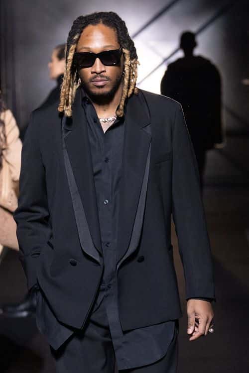 Rapper Future walks  the runway of the Boss Fashion Show during the Milan Fashion Week Womenswear Spring/Summer 2023 on September 22, 2022 in Milan, Italy.