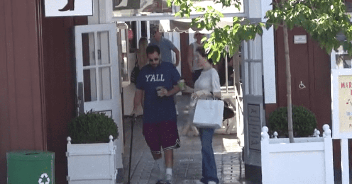 Adam Sandler seen struggling to walk (screenshot from DailyMail)