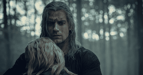 Henry Cavill and Freya Allan in 'The Witcher' (IMDb)