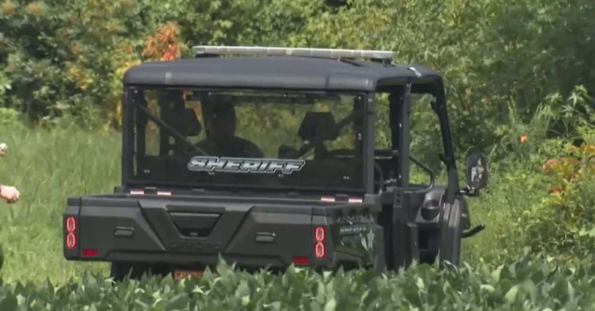 Investigators searching the crime scene 