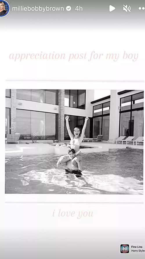 Millie's appreciation post for Jake is all things cute! (Photo: milliebobbybrown/Instagram)