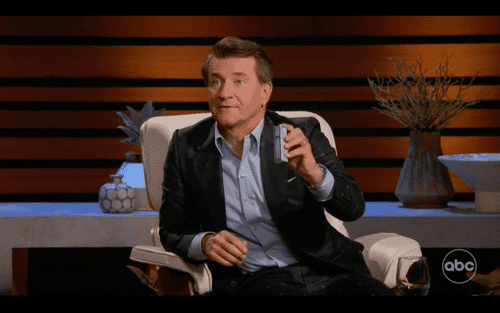 Robert Herjavec shows off  FunkkOFF to his fellow Sharks on 'Shark Tank' (ABC)