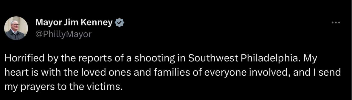Screenshot of Mayor Jim Kenney's tweet (@PhillyMayor/Twitter)