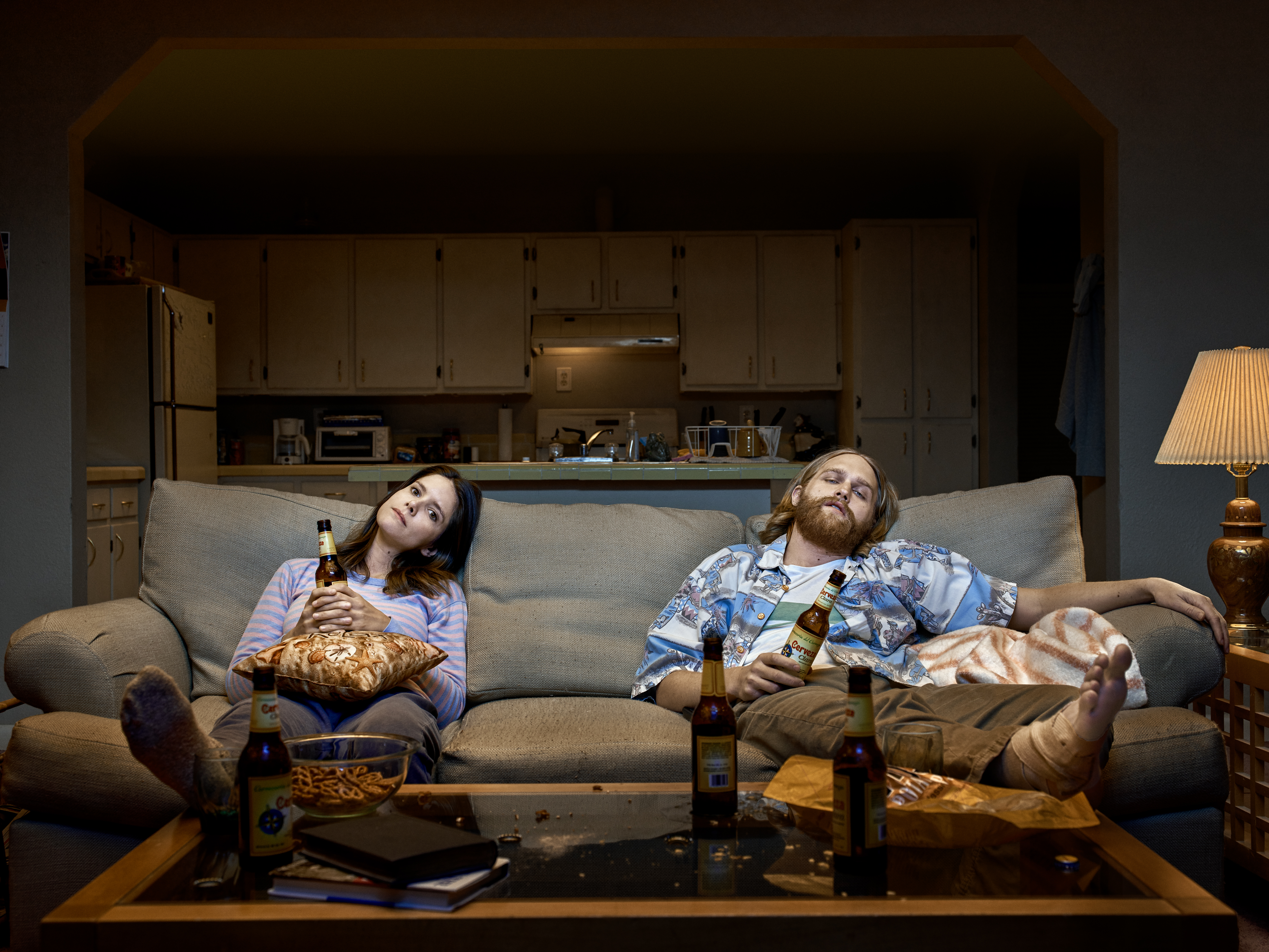 Wyatt Russell and Sonya Cassidy in Lodge 49 (AMC)