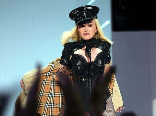 Madonna speaks onstage during the 2021 MTV Video Music Awards at Barclays Center on September 12, 2021 in the Brooklyn borough of New York City.
