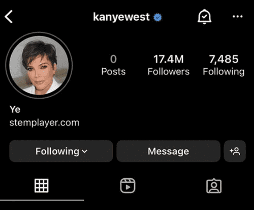 Kris Jenner is the new Instagram profile pic of Kanye West (Instagram/@kanyewest)