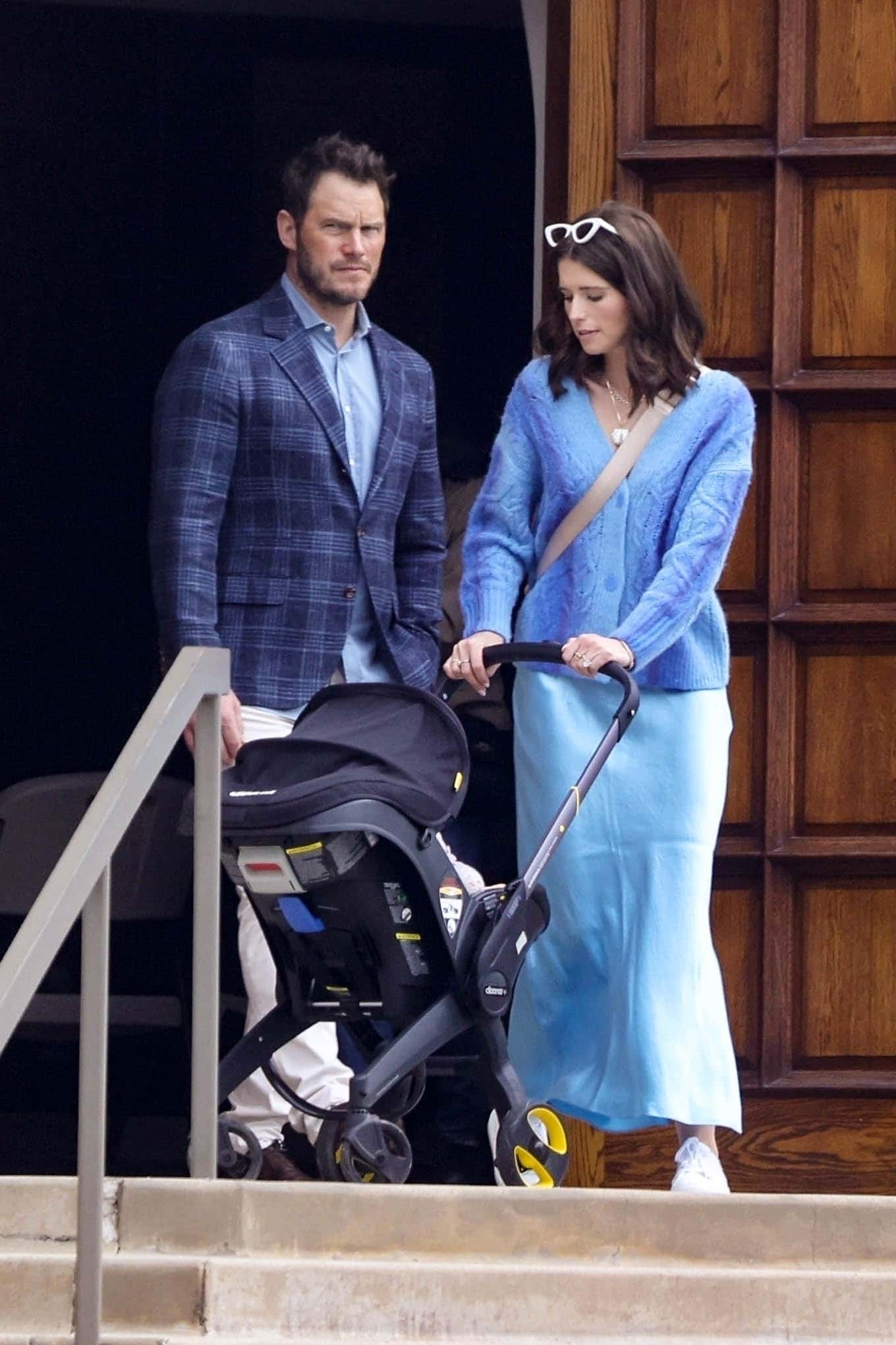 Chris and Katherine got engaged in January 2019 and just six months later they tied the knot in a beautiful ceremony in Montecito, California. (Backgrid)