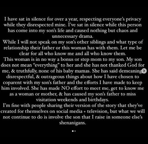 Anaston Jeni wrote, “My son does not mean ‘everything’ to her.” (Instagram/@anastonjeni)