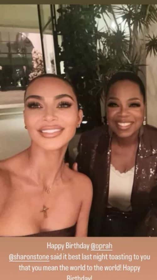 Kim's photo, where she had cropped out JLo. (@kimkardashian/Instagram)