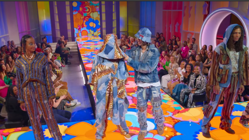 Nigel Xavier with his show-stopper in 'Next in Fashion' Season 2 (Netflix)