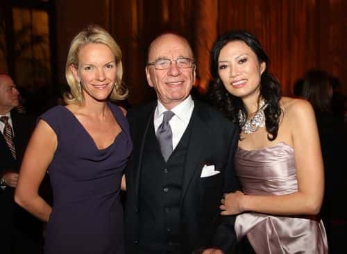 Elizabeth Murdoch, News Corp. Chairman and CEO Rupert Murdoch, and Wendy Deng attend the 