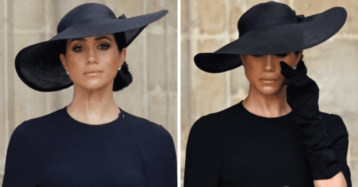 Meghan Markle was seen crying during the Queen's funeral (Twitter)