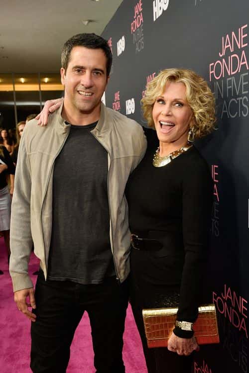 Troy Garity and Jane Fonda attends the premiere of HBO's