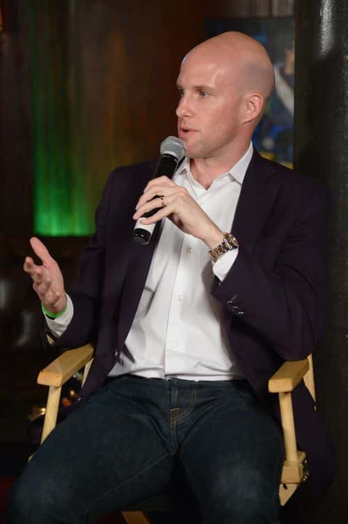 Sports Illustrated's Grant Wahl speaks on a panel discussion at the 2014 Kicking + Screening Soccer Film Festival New York, presented by Budweiser, on April 8, 2014 in New York City. (Photo by Michael Loccisano/Getty Images for Budweiser)