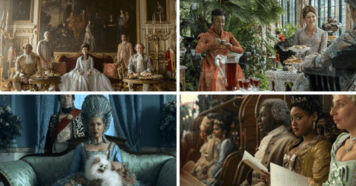 Stills from 'Queen Charlotte: A Bridgerton Story' (Netflix)