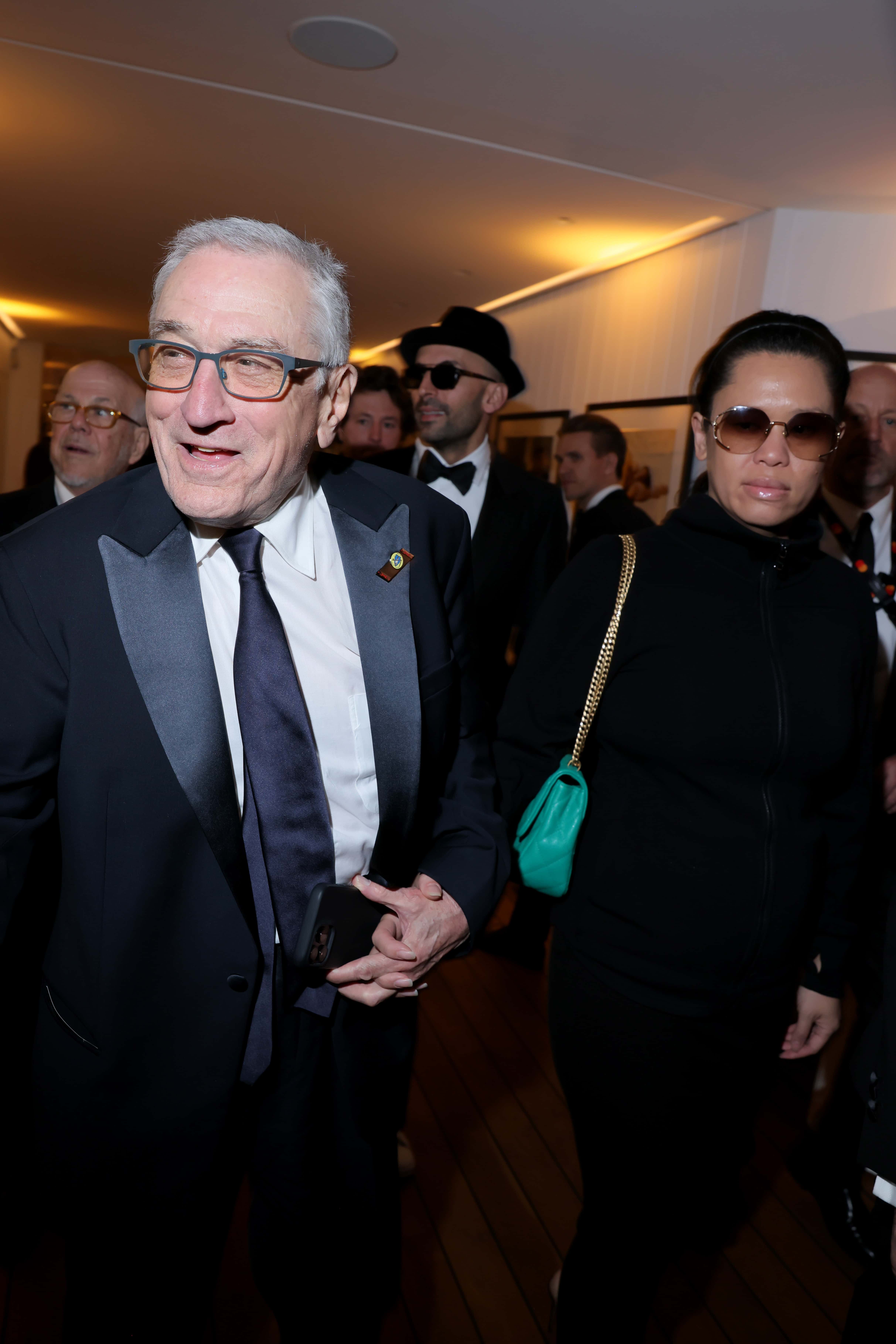 Robert De Niro and Tiffany Chen attend the Vanity Fair x Prada Party at the 2023 Cannes Film Festival at Hotel du Cap-Eden-Roc on May 20, 2023, in Cap d'Antibes, France. (Photo by Victor Boyko/Getty Images for Vanity Fair)