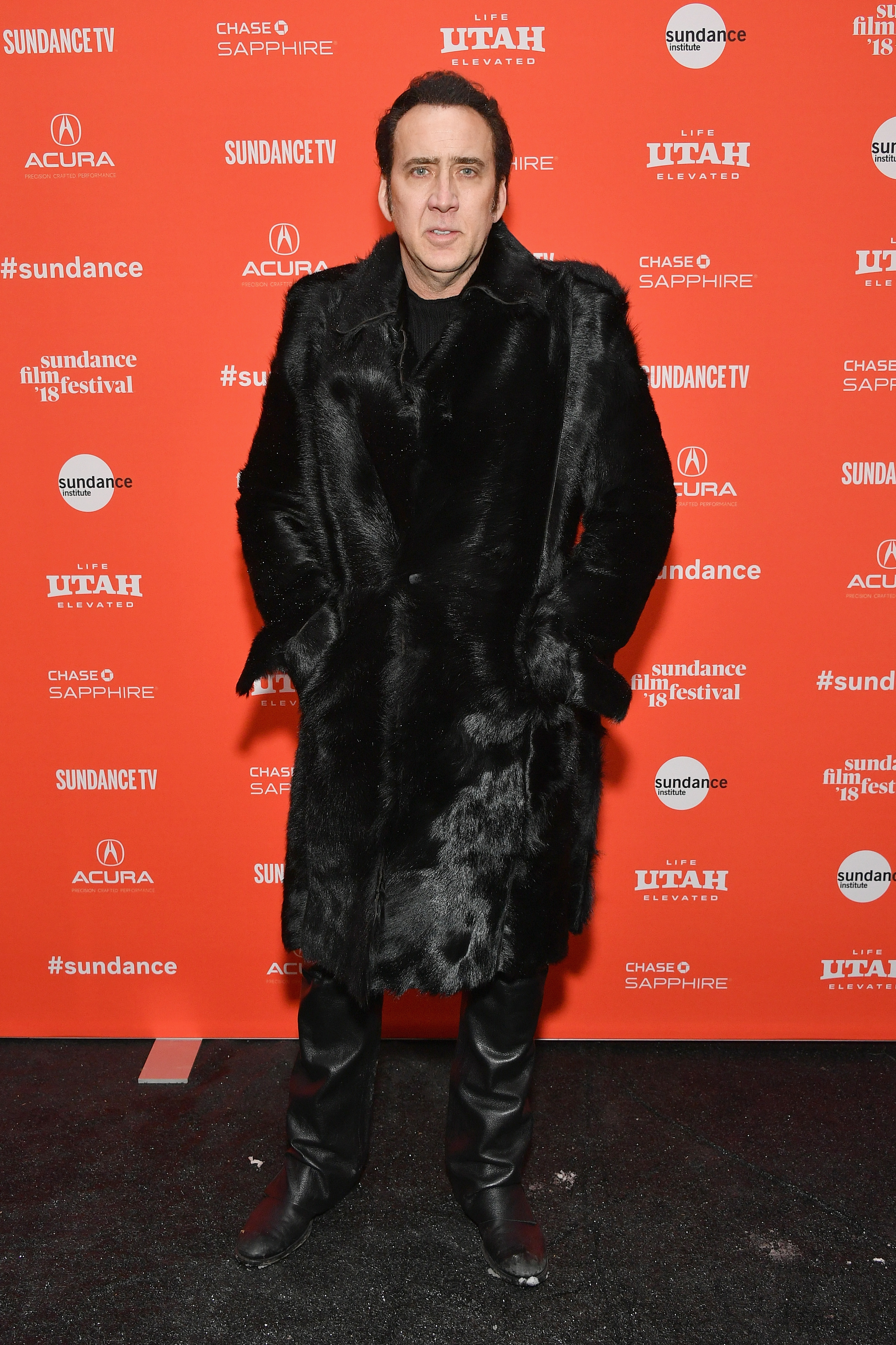 Actor Nicolas Cage attends the 'Mandy' Premiere during the 2018 Sundance Film Festival at Park City Library on January 19, 2018 in Park City, Utah.