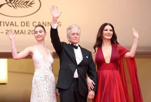 (L-R) Carys Zeta Douglas, Michael Douglas and Catherine Zeta-Jones attend the 