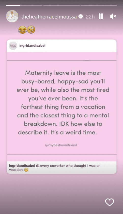 'The Flipping El Moussas' star Heather Rae calls maternity leave 'closest thing to mental breakdown' (Instagram/@theheatherraeelmoussa)