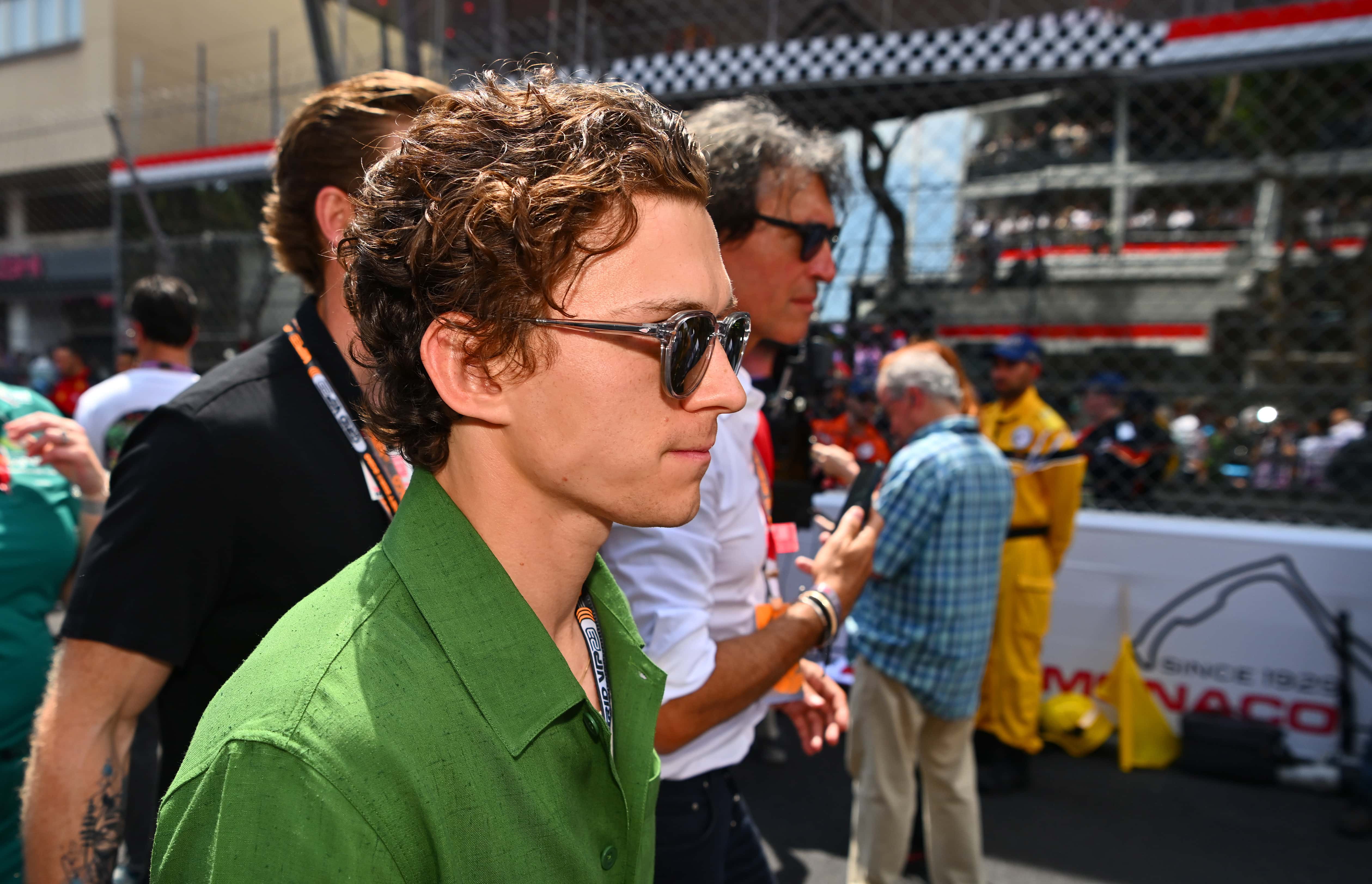 Tom Holland walks on the grid during the F1 Grand Prix of Monaco at Circuit de Monaco on May 28, 2023, in Monte-Carlo, Monaco. (Photo by Dan Mullan/Getty Images)