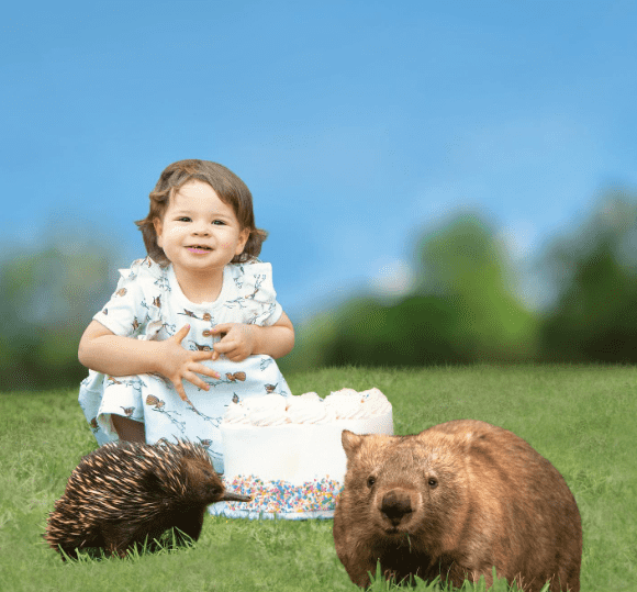 Bindi posted a photo of her toddler daughter next to a wombat and echidna (bindiirwin/Instagram)

