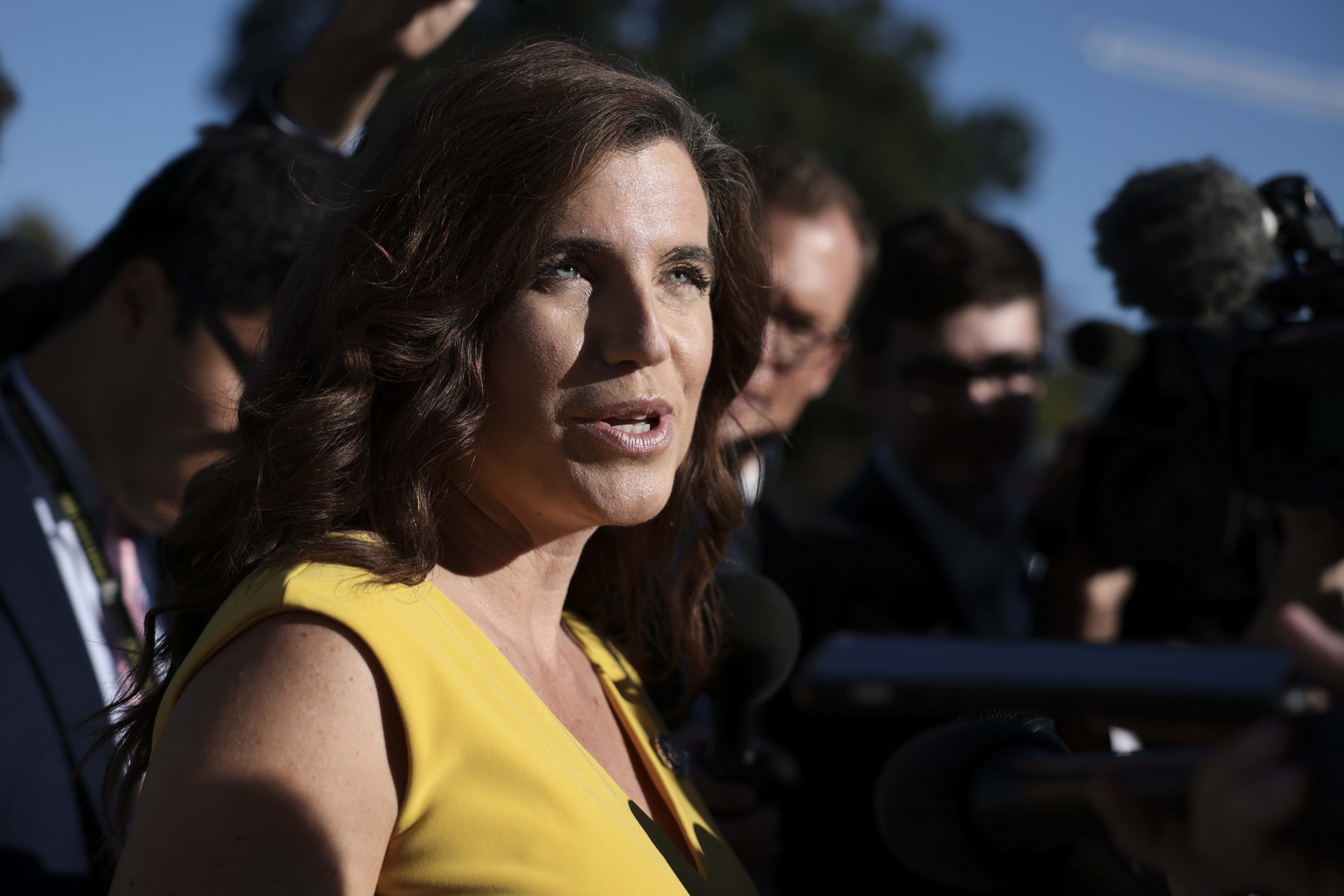 Rep Nancy Mace (R-SC) speaks with reporters after voting in the affirmative to hold former Trump adviser Stephen Bannon in criminal contempt at the U.S. Capitol Building on October 21, 2021 in Washington, DC. The House voted 229-202 to hold Bannon in contempt for refusing to cooperate with the select committee investigating the January 6 attack. Nine Republicans voted with Democrats. (Photo by Anna Moneymaker/Getty Images)