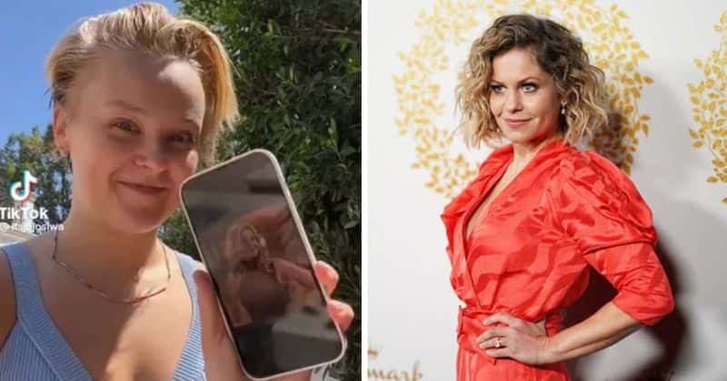 JoJo Siwa (L) called actress Candace Cameron Bure (R) the rudest celebrity (@itsjojosiwa/TikTok and Rachel Luna/Getty Images)