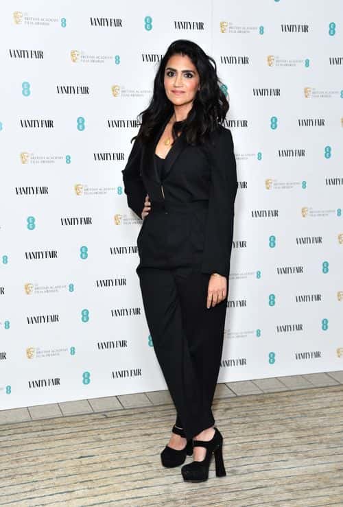 Leila Farzad attends the Vanity Fair EE Rising Star Party at 180 The Strand on March 01, 2022 in London, England.