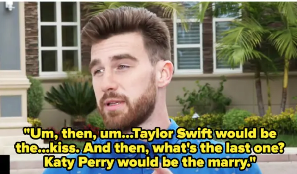 The choices made by Travis are to kill Ariana, marry Katy, and kiss Taylor (YouTube)