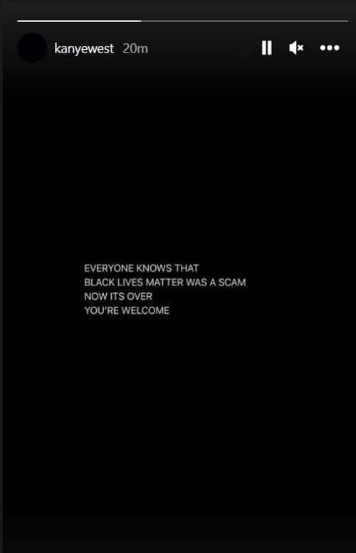 Kanye West on Instagram stories