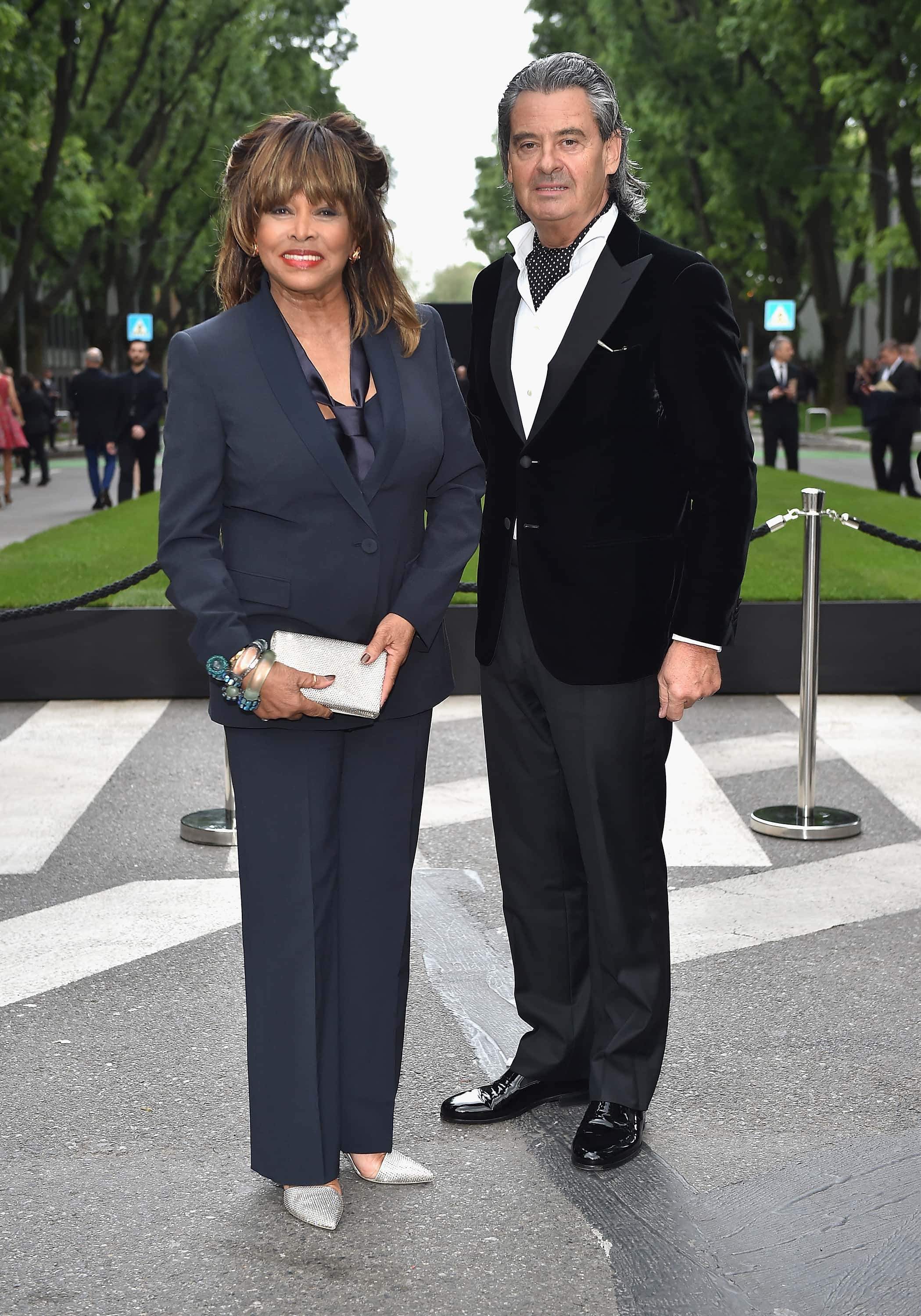 MILAN, ITALY - APRIL 30: Tina Turner and Erwin Bach attend the Giorgio Armani 40th Anniversary Silos Opening And Cocktail Reception on April 30, 2015 in Milan, Italy. (Photo by Jacopo Raule/Getty Images for Giorgio Armani)
