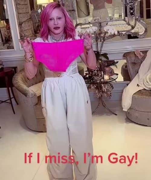 She showed a pair of pink pantees in the video (Madonna/TikTok)